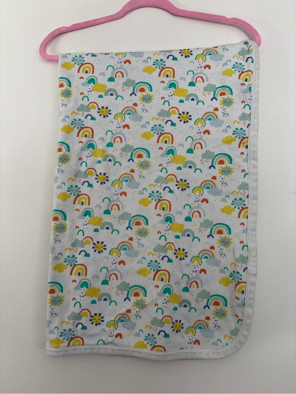 Kids Rainbow Print Blanket - White/Multi